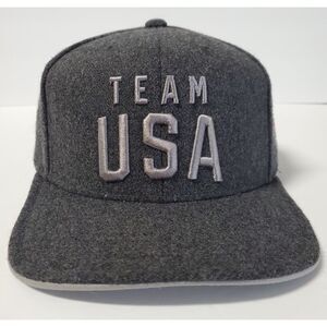 TEAM USA Youth Holiday Heather Grey Wool Ball Cap Flag/Olympic TEAM Apparel NEW!